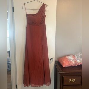 Birdy Grey One-Shoulder Kira bridesmaids Dress in Spice